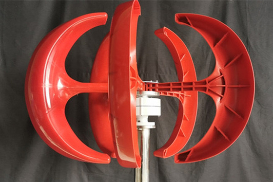 Red Lantern IP54 Wind Turbine Untuk Off Grid Home 200W 12V 24V Low Start Up Wind Speed