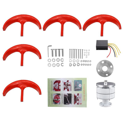Pemasangan Atap Turbin Angin Lentera Merah 100W 24V Desain Blade Melengkung