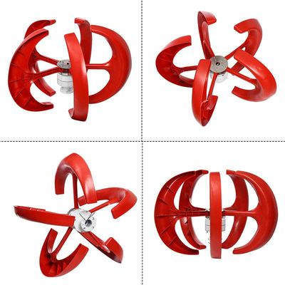 Pemasangan Atap Turbin Angin Lentera Merah 100W 24V Desain Blade Melengkung